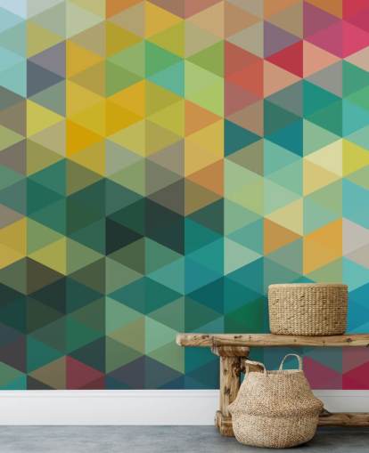 Papel pintado geométrico de colores