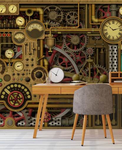 machine cogs and buttons wallpaper