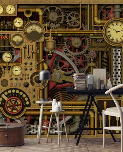 machine cogs and buttons wallpaper