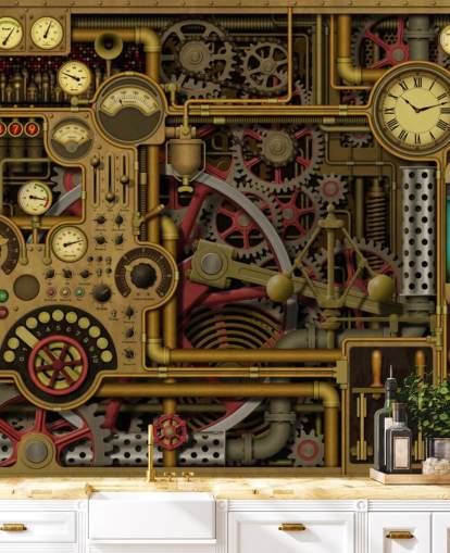 Maschine Zahnräder und Knöpfe Tapete