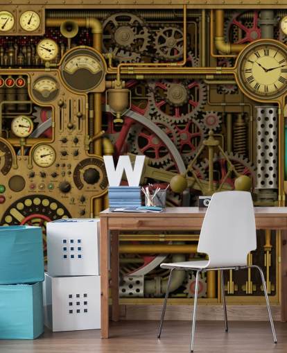 machine cogs and buttons wallpaper