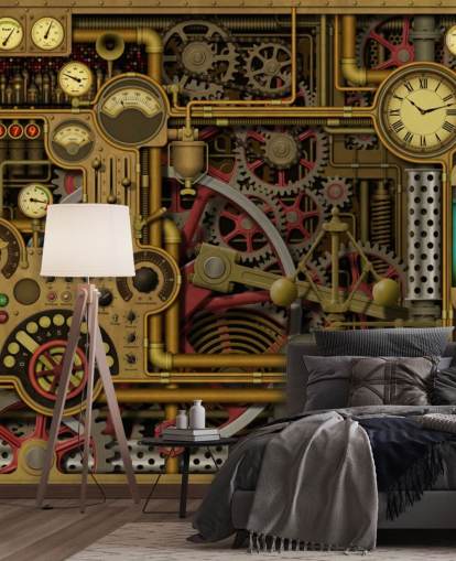 machine cogs and buttons wallpaper