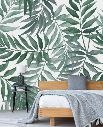 green and white leaf wallpaper