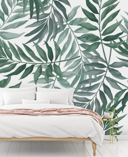 green and white leaf wallpaper