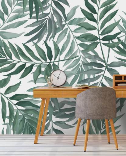 green and white leaf wallpaper