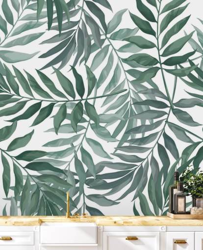 green and white leaf wallpaper