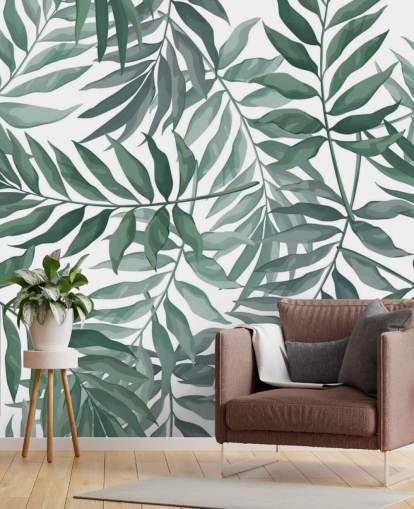 green and white leaf wallpaper