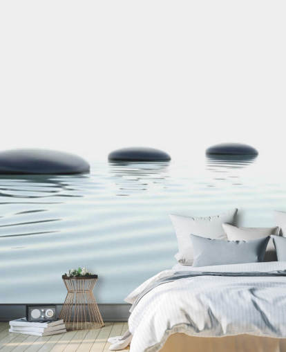 Calm Waters with Smooth Stepping Stones Wallpaper