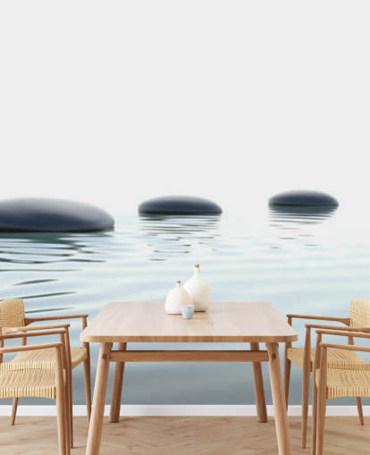 Calm Waters with Smooth Stepping Stones Wallpaper