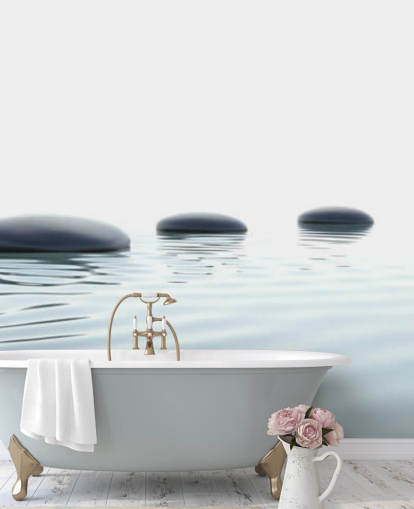 Calm Waters with Smooth Stepping Stones Wallpaper