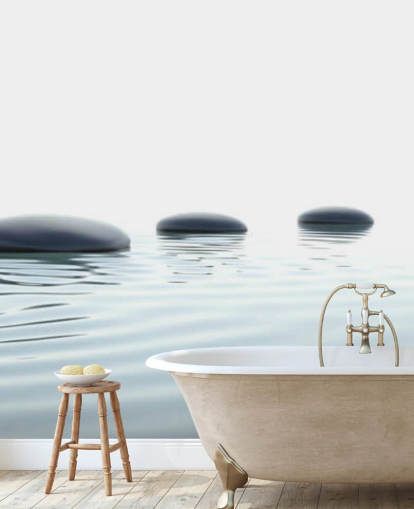 Rolig farvann med glatt Stepping Stones Bakgrunn