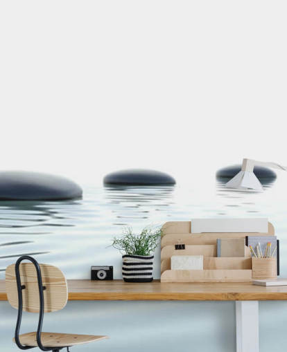 Calm Waters with Smooth Stepping Stones Wallpaper Calm Waters with Smooth Stepping Stones Wallpaper