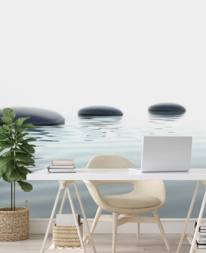Calm Waters with Smooth Stepping Stones Wallpaper