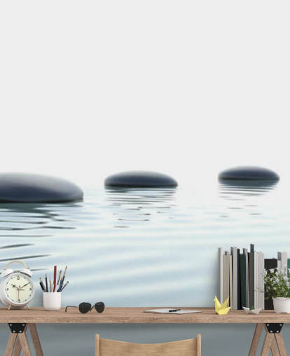 Calm Waters with Smooth Stepping Stones Wallpaper