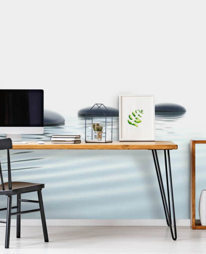 Calm Waters with Smooth Stepping Stones Wallpaper