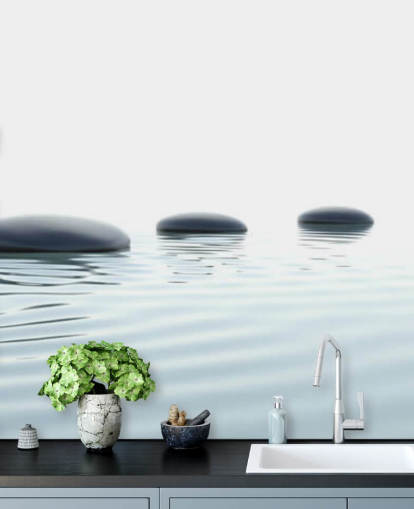Calm Waters with Smooth Stepping Stones Wallpaper