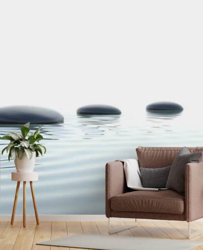 Calm Waters with Smooth Stepping Stones Wallpaper Calm Waters with Smooth Stepping Stones Wallpaper