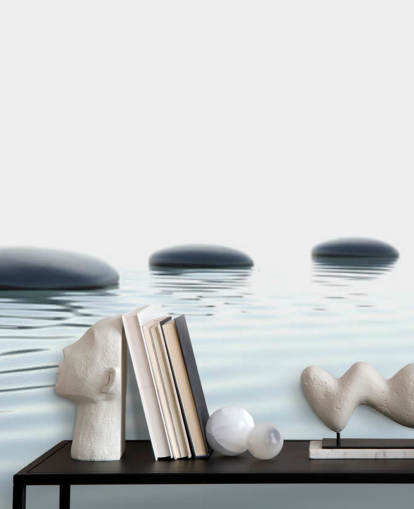 Kalm Waters met glad stepping stones behang