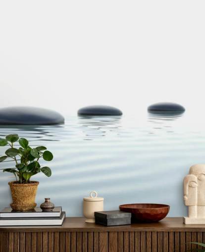 Rolig farvann med glatt Stepping Stones Bakgrunn