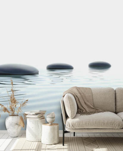 Calm Waters with Smooth Stepping Stones Wallpaper