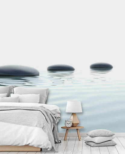 Calm Waters with Smooth Stepping Stones Wallpaper