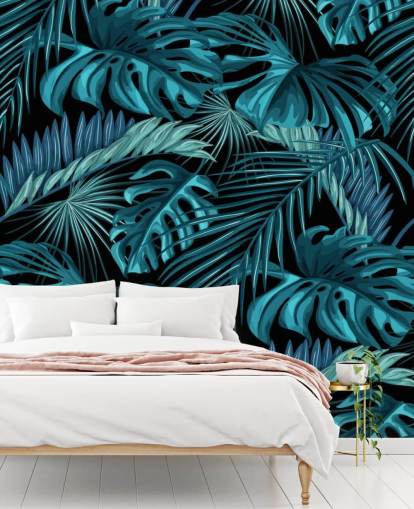 Papel pintado Hojas tropicales Papel pintado Hojas tropicales