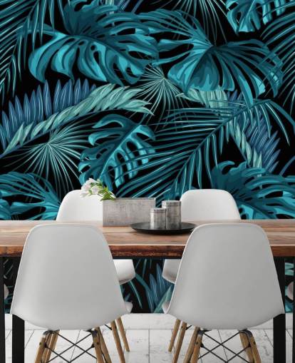 Trooppiset lehdet Taustakuva Mural Trooppiset lehdet Taustakuva Mural