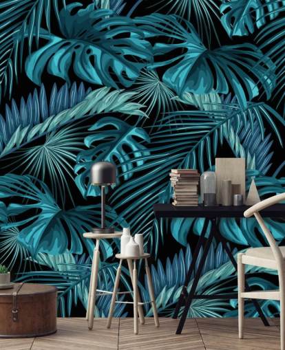 Tropiske Blade Tapet Mural