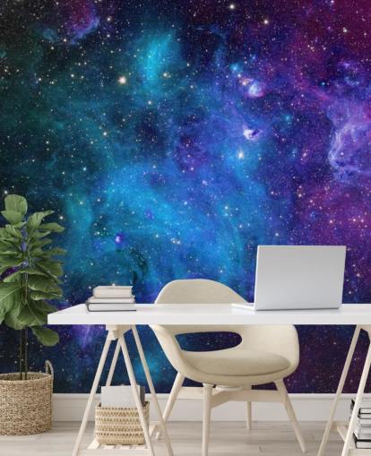 papel pintado de nebulosa personalizable de color morado y azul llamado Galaxy para dormitorios papel pintado de nebulosa personalizable de color morado y azul llamado Galaxy para dormitorios