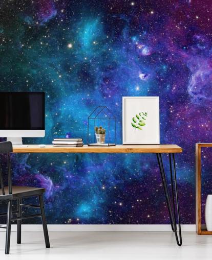 lila och blå anpassningsbar nebula tapet kallad Galaxy för sovrum