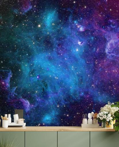 papier peint nébuleuse personnalisable violet et bleu appelé Galaxy pour les chambres papier peint nébuleuse personnalisable violet et bleu appelé Galaxy pour les chambres