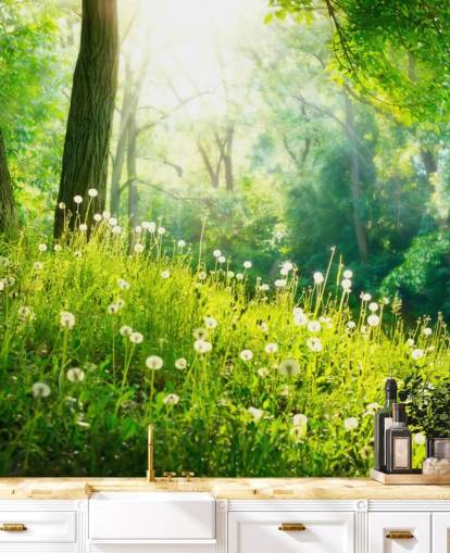 Carta da parati murale con natura primaverile