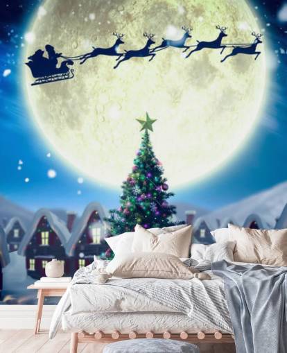 Santa Delivering presenteert behang