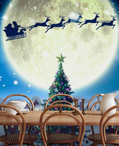 Carta da parati con Babbo Natale