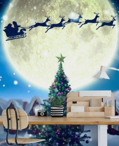 Santa Delivering presenteert behang