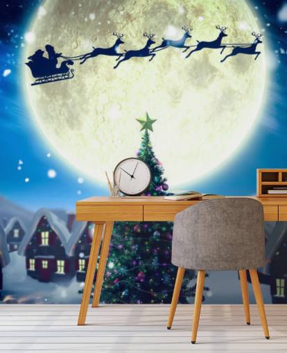 Carta da parati con Babbo Natale