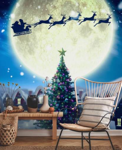 Carta da parati con Babbo Natale