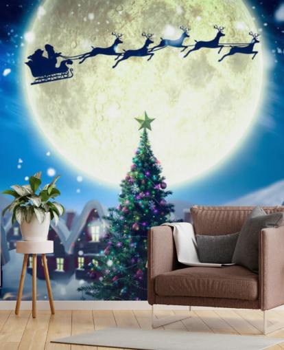 Papel Pintado Santa Delivering Presents