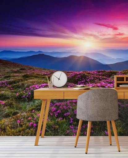 Lila världen Bakgrund väggmålning