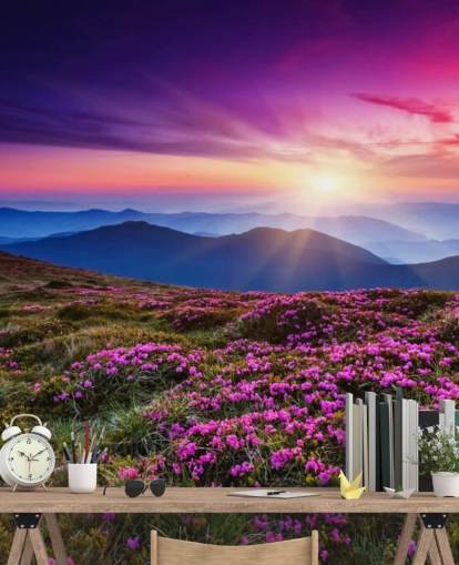 Purple World behang muurschildering