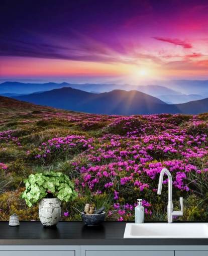 Purple World behang muurschildering