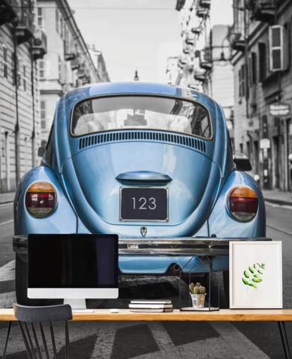 Decorazione murale con scarabeo blu