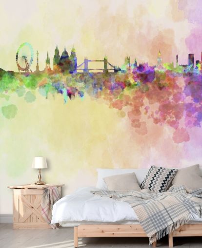 buntes Aquarell von London Wandgemälde
