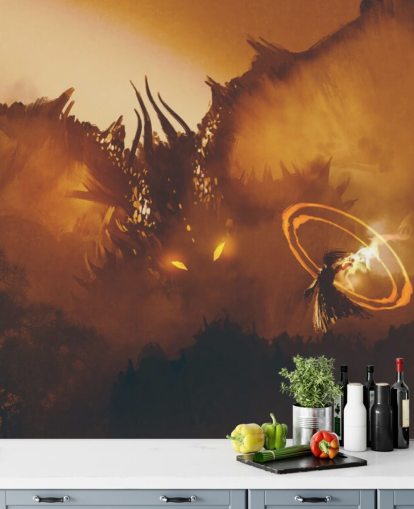 dragon and wizard wallpaper