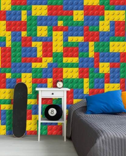 fargerike lego murstein tapet