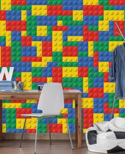 fargerike lego murstein tapet