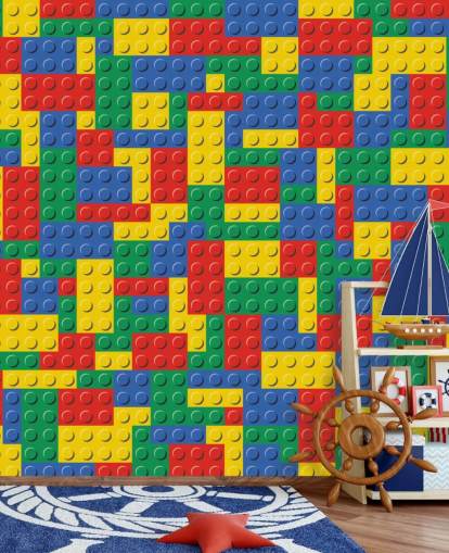 kleurrijk lego bakstenen behang kleurrijk lego bakstenen behang