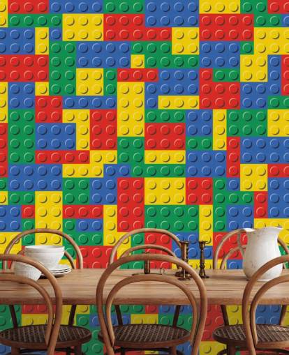 carta da parati colorata lego bricks