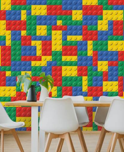 papel pintado de ladrillos de lego colorido