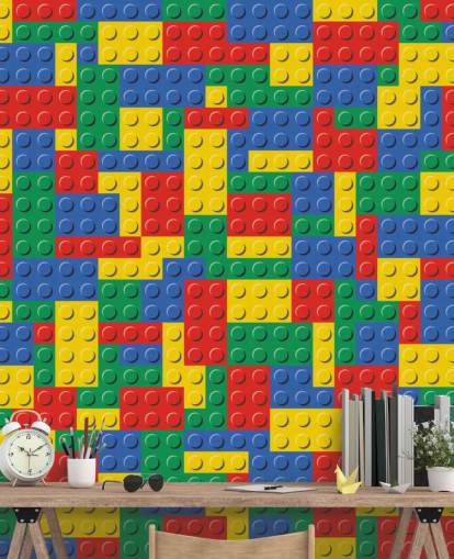 fargerike lego murstein tapet